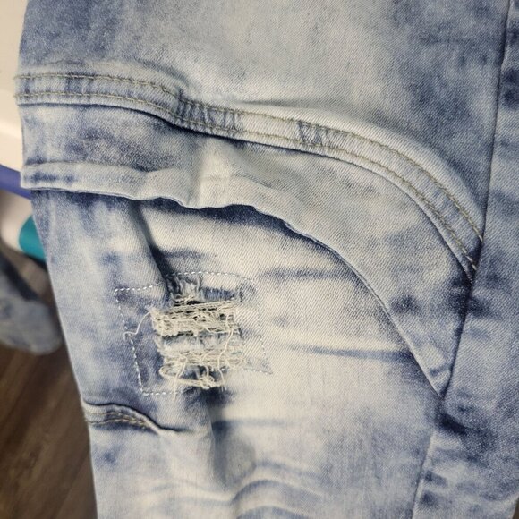 R GSTR Acid Wash Jeans Mens (Actual 33x30) Stretch Distressed Grunge Streetwear - Picture 7 of 13